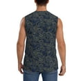 thumbnail image 4 of Bingfone Golden Peonies Pattern Men's Tank Tops Workout Sleeveless Tee Shirts Running Beach Tanks for Men-Small, 4 of 8