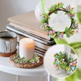 thumbnail image 2 of Easter Spring Colorful Decorative Small Wreath with Simulation Berries - Ideal for Desktop and Candle Decoration, 2 of 6