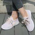thumbnail image 6 of pwidon Women's Walking Sneakers Lightweight Lace Up Athletic Running Shoes Breathable Fly Knit Casual Sport Trainers Grey Black Pink 5.5, 6 of 6
