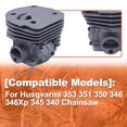 thumbnail image 2 of Big Bore 45Mm Cylinder Piston Kit For Husqvarna 353 351 350 346 346Xp 345 340 Chainsaw 503283208, 503 28 32 08, 503854401, 503854501, 503998601, 503 88 92 01, 503 86 96 01, 503 86 95 02, 2 of 6
