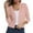 Pink, variant on Kukoosong Women's 3/4 Sleeve V-Neck Cardigan Short Knitted Sweater