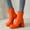 Orange, variant on UTTOASFAY Clearance Shoes Women Boots,Solid Color Thick High-Heeled Women's Boots Ankle Boots Flash Picks