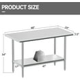 thumbnail image 3 of JINSEED Stainless Steel Work Table, 48 x 24 inch Commercial Food Prep Worktable, Heavy Duty Work Table for Kitchen, Restaurant, Hotelh, 3 of 8