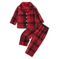 thumbnail image 6 of SILVERCELL 2Pcs Toddler Boys Girls Long Sleeve Pajamas Set Kids Button Down Sleepwear Pjs Christmas Plaid Pajama Loungewear 1-6T, 6 of 9