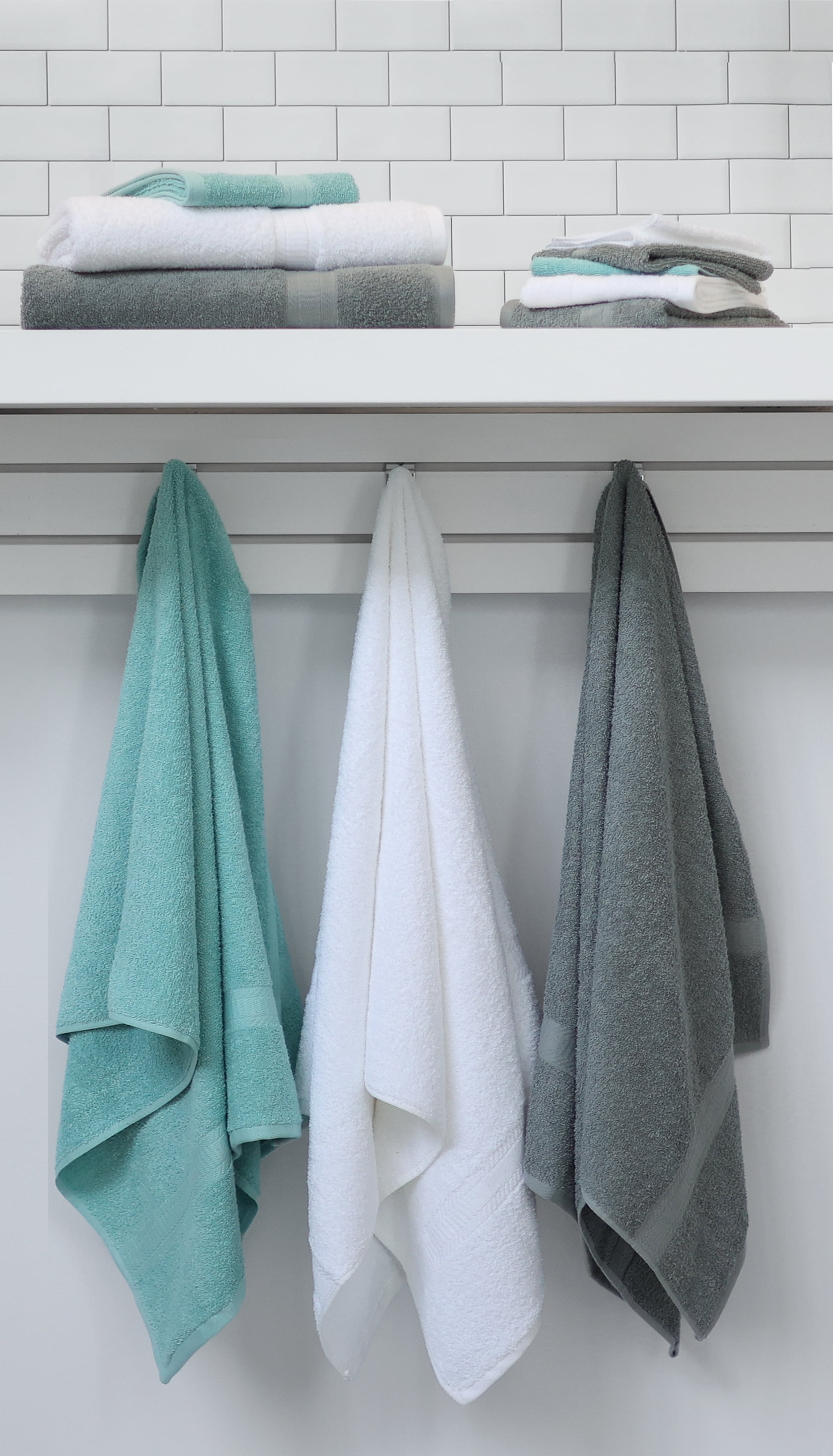 Mainstays Basic Bath Towel, White, 27x52
