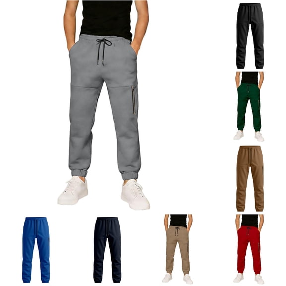 WAYUTE Boys Sweatpants with Zipper Ankle Joggers Solid Color Loose Sports Workout Gym Pants for Kids Youth Ahtletic Playwear Casual Outdoor,11-12 Y,Grey