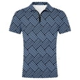 thumbnail image 4 of Bibifish Mens Polo Shirts Short Sleeve Quarter Zip Geometric Line Pattern Casual Shirts Classic Fit Tops, 4 of 4