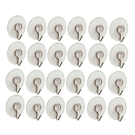 

24pcs Vacuum Suction Cup Hooks Transparent PVC Wall Hooks Heavy-duty Hangers for Bathroom Kitchen