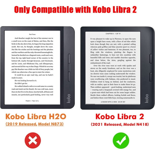  kwmobile Origami Case Compatible with Kobo Libra H2O - Slim  Fabric Cover - Dark Grey : Electronics