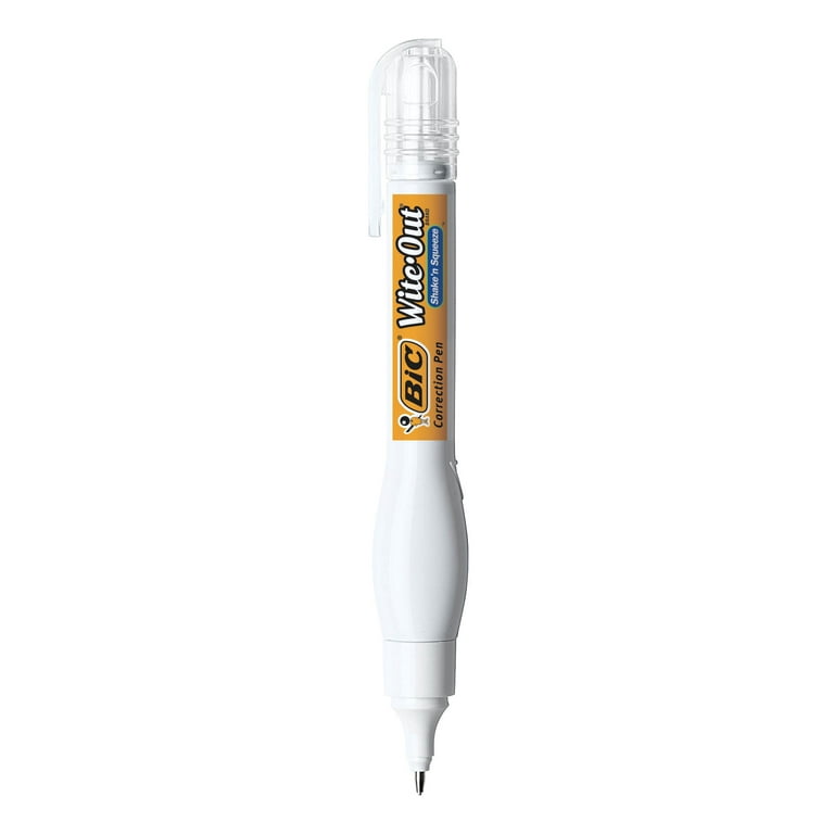 BIC Wite-Out Brand Shake 'N Squeeze Correction Pen, 0.3 ounces, White, Pack  of 4