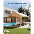 thumbnail image 4 of 10x20 Heavy Duty Carport, Galvanized Steel Outdoor Car Canopy with UV-Resistant & Water-Resistant PE Cover, Portable Garage for SUV, Truck, Boat, Yellow, 4 of 8