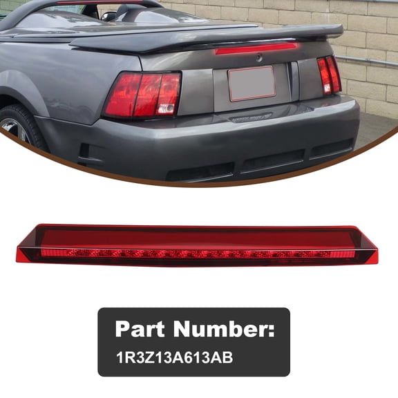 Woudy Red 3rd Third Brake Light Fits for 1999-2004 Ford Mustang LED Stop Trunk Lamp