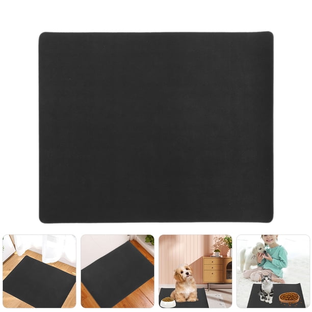 unbranded Tapete Multifuncional Absorbente Para Alimentación De Mascotas Con Aislamiento Térmico Negro