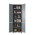 thumbnail image 5 of HOMEFORT 72" H Freestanding Tall Pantry Cabinet, Kitchen Pantry with 2 Large Cabinets and Adjustable Shelves, 2-Door Floor Storage Cabinet for Additional Storage Space in Gray, 5 of 9