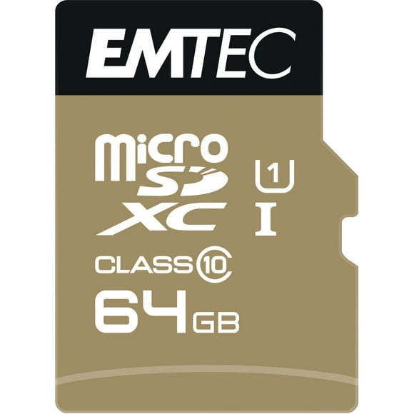 Emtec CL10 U1 64 GB Gold Card + Adapter, 64GB microSD Class 10 EMTEC