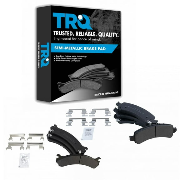 TRQ Front & Rear Semi-Metallic Brake Pad Kit for Savanna Express 2500 3500 Van BFA20256 Fits select: 2003-2018 CHEVROLET EXPRESS G2500, 2004-2018 CHEVROLET EXPRESS G3500