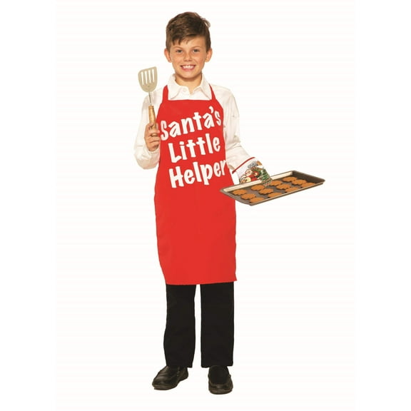 Red White Children's Santa's Little Helper Apron Christmas Chef