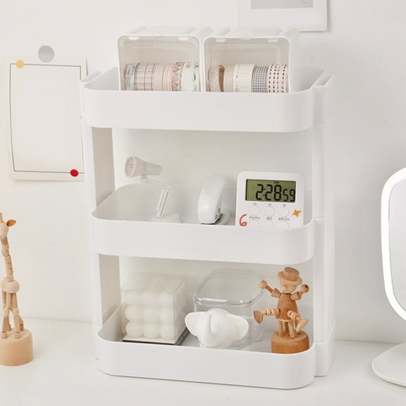 SEWCHICS 3 Layer White Multipurpose Storage Rack for Makeup Cosmetics and Sundries