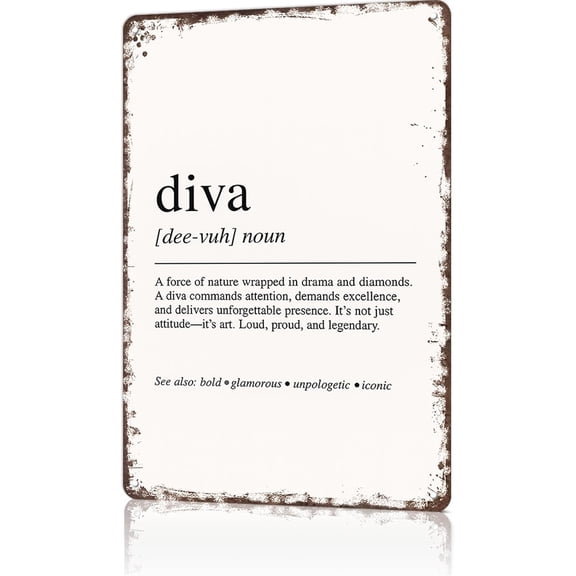 Vintage Metal Signs Diva Definition Funny Wall Art Tin Poster For Man Cave Office Home Bedroom Decor 8x12inch