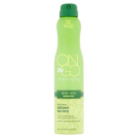 (2 pack) Fruit of the Earth On the Go Aloe Vera Lotion Spray, 8 oz