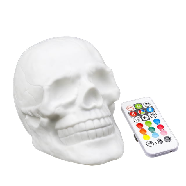 Lámpara De Noche De Calavera Blanca 2100 Mah Usb Recargable Con Iluminación Colorida Lámpara De Decoración De Control Remoto Luz Ambiental Para Fiesta En Casa De Halloween Cateissary HA013261-00