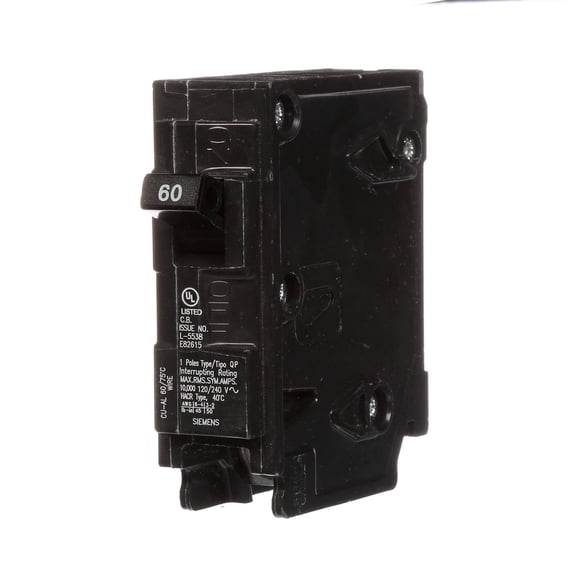 Interruptor termomagnético Siemens Q160 de 60 A, 120 V, 1 polo