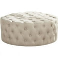 thumbnail image 1 of Best Master Furniture Anderson Ottoman Rond en Lin 40 Pouces Beige, 1 of 1