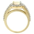thumbnail image 2 of 10K Yellow Gold Diamond Natural Opal Engagement Ring Oval 10x8mm, size 5.5, 2 of 3