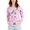 Blue, variant on Floral Print 3/4 Sleeve Knit Top Bubble Bath Combo M
