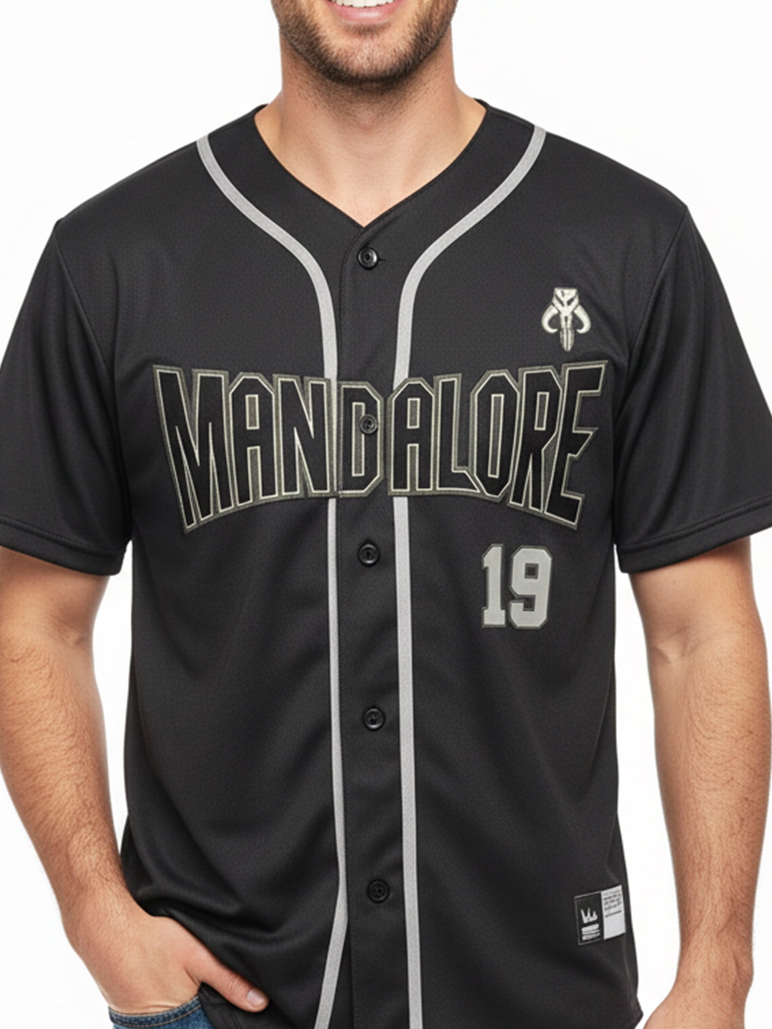 Star Wars, Men's & Big Men's Button-Up Graphic Jersey, Mandalorian, Sizes SM-3XL