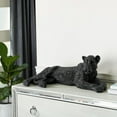 thumbnail image 3 of 26" x 9" Black Polystone Laying Leopard Sculpture with Faceted Rhinestone Exterior, by DecMode, 3 of 13