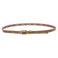 thumbnail image 2 of Women's 1/2" (12mm) Skinny Perforated Floral Hollow Out One Piece Cowhide Full Grain Leather Belt, 2 of 2