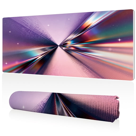 LIVEKEY Extra Large Mouse Pad 80x40x0.3cm Colorful Radiant Gradient Full Desk Coverage Non Slip Durable Easy Clean Stitched Edges for Gaming and Office