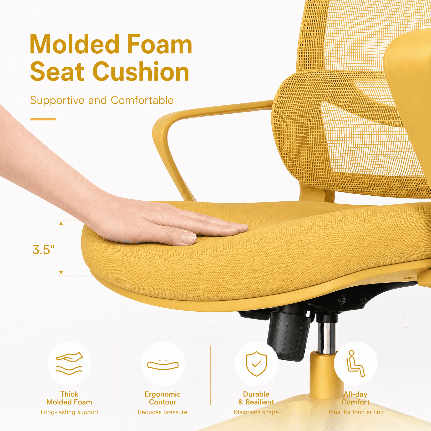 Homy Casa Ergonomic Mesh Office Chair with Adjustable Lumbar Support, High Back Desk Chair