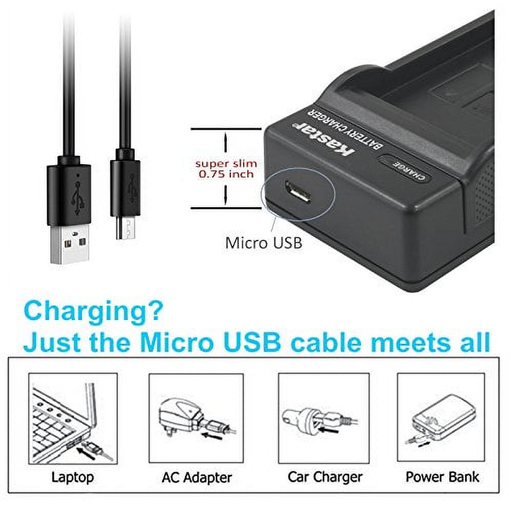 Kastar Slim Battery Charger For Kodak KLIC-7001 – Fits EasyShare M320 & More, 1400mAh Li-Ion