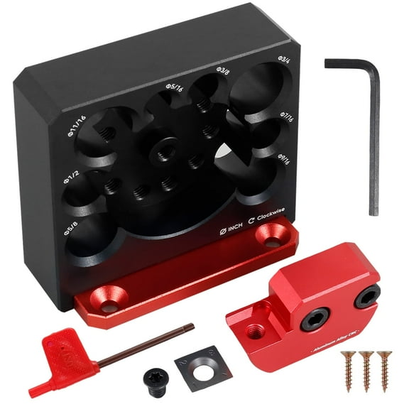 FUYGRCJ Dowel Maker Jig Kit 5/16-3/4inch Adjustable Dowel Maker Cutter 8 Holes Aluminum Alloy Dowel Round Rod Sticks Maker Jig