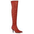 thumbnail image 1 of Unique Bargains Bottes Cuissardes à Talon Aiguille Pailletées pour Femme Rouge (Taille 10), 1 of 8