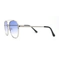thumbnail image 4 of Double Bridge Rectangular Officer Color Gradient Metal Sunglasses Silver Blue, 4 of 4