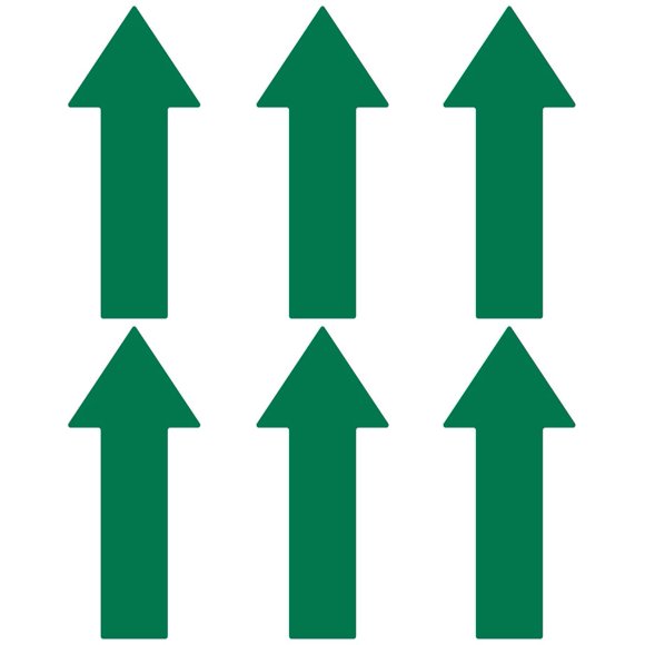LiteMark Large Arrow Stickers 651 Durable Gloss Finish Green Arrow Decal - Floors, Walls, Signs, (Pack of 6 Arrows)