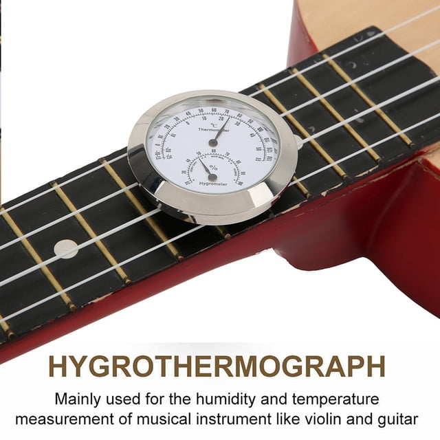 Round Thermometer Hygrometer Humidity Temperature Meter Violin Guitar Instrument Care