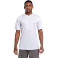 thumbnail image 3 of 5 Pack: Men's Active Dry Fit Moisture Wicking Athletic Performance Workout Stretch V-Neck Short Sleeve Top Small, White, 3 of 7