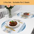 thumbnail image 5 of Blue Starfish Coastal Round 13 Inch Placemats Set of 2, Nautical Ocean Summer Coral Botanical HeatResistant Non Slip Place Mats for Dining Table, Wipeable Braided Kitchen Table Mats for Housewarming, 5 of 9