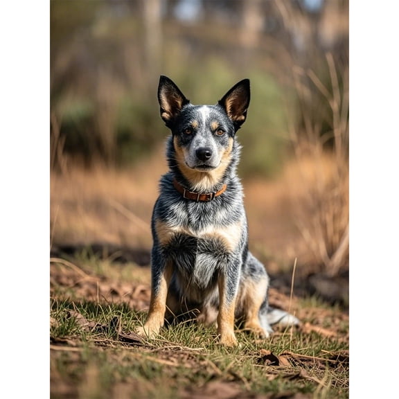 Diamond Art Blue Heeler Australian Cattle Dog 5D Diamond Painting DIY Kits Full Round Drill Crystal by Number Mosaic Arts and Crafts for Living Room Home Wall Decor 12x16 inch / 30x40cm