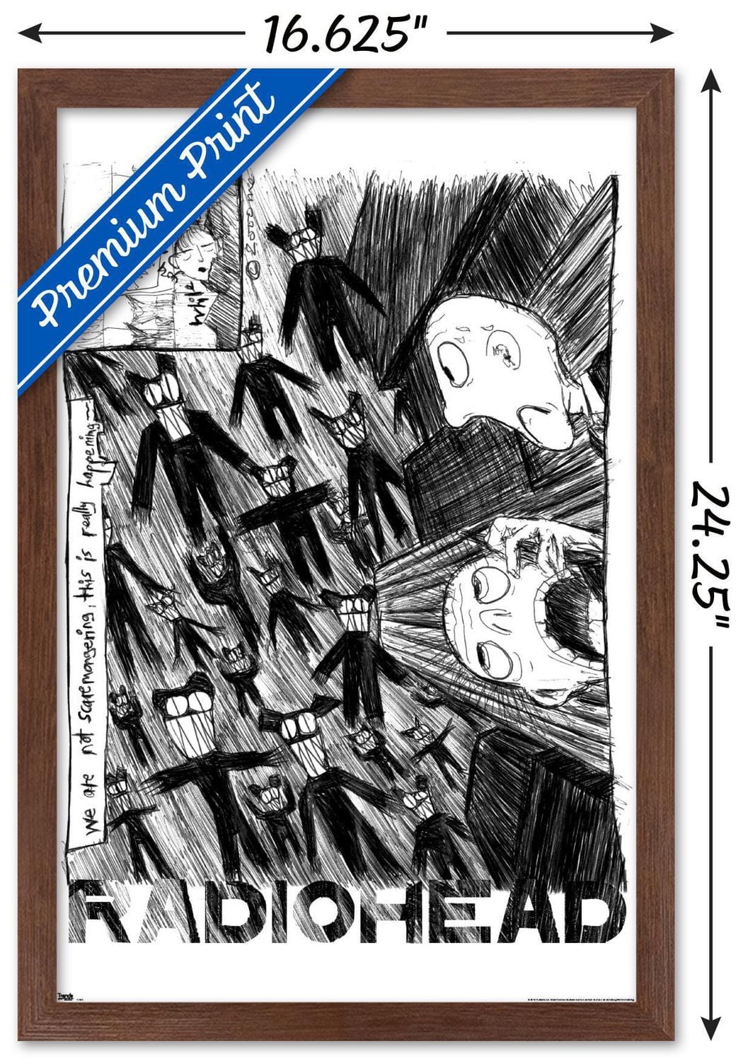 Radiohead - Scribble Wall Poster, 14.725" x 22.375" Framed