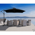 thumbnail image 5 of Devoko 10 Ft Patio Offset Cantilever Umbrella Outdoor Market Hanging Umbrellas with Crank & Cross Base, Black, 5 of 8