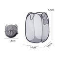 thumbnail image 3 of Folding Laundry Basket Storing Foldable Practical Fine Mesh Design Folding Laundry Hamper, 3 of 5