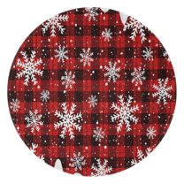 Red and Black Christmas Snowflake Pattern Round Blanket,Comfortable Soft Flannel Throw Blanket,All Season,Warm Lightweight Blankets for Sofa Bed Couch Living Room Chair 60"x60"
