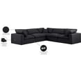 thumbnail image 2 of Meridian Furniture Comfy Black Linen Textured Fabric Modular Sectional, 2 of 11