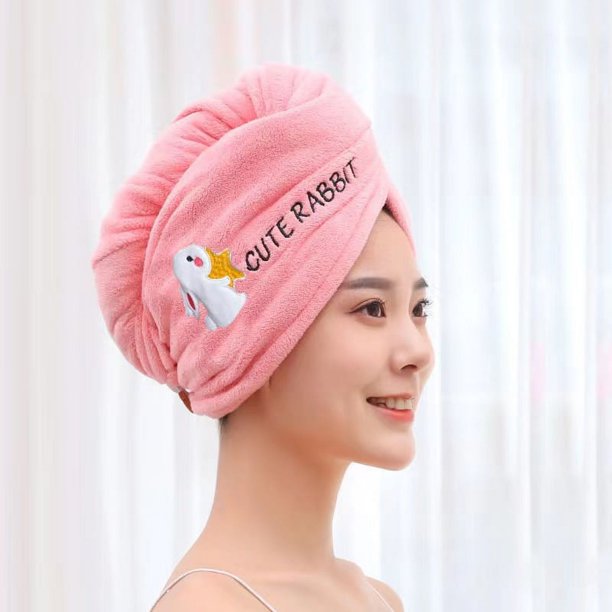 Toalla de pelo seco bordada de terciopelo Coral para mujer, gorro de ducha suave de microfibra, envoltura para la cabeza, absorbente, secado rápido
