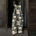 thumbnail image 4 of EANJE Halloween Jumpsuits for Women Wide Leg Comfy Gothic Skull Floral Print Overalls Sleeveless Womens Romper Straps Jumpsuit Loose Bib Overalls Winter Clothes Multicolor M, 4 of 7